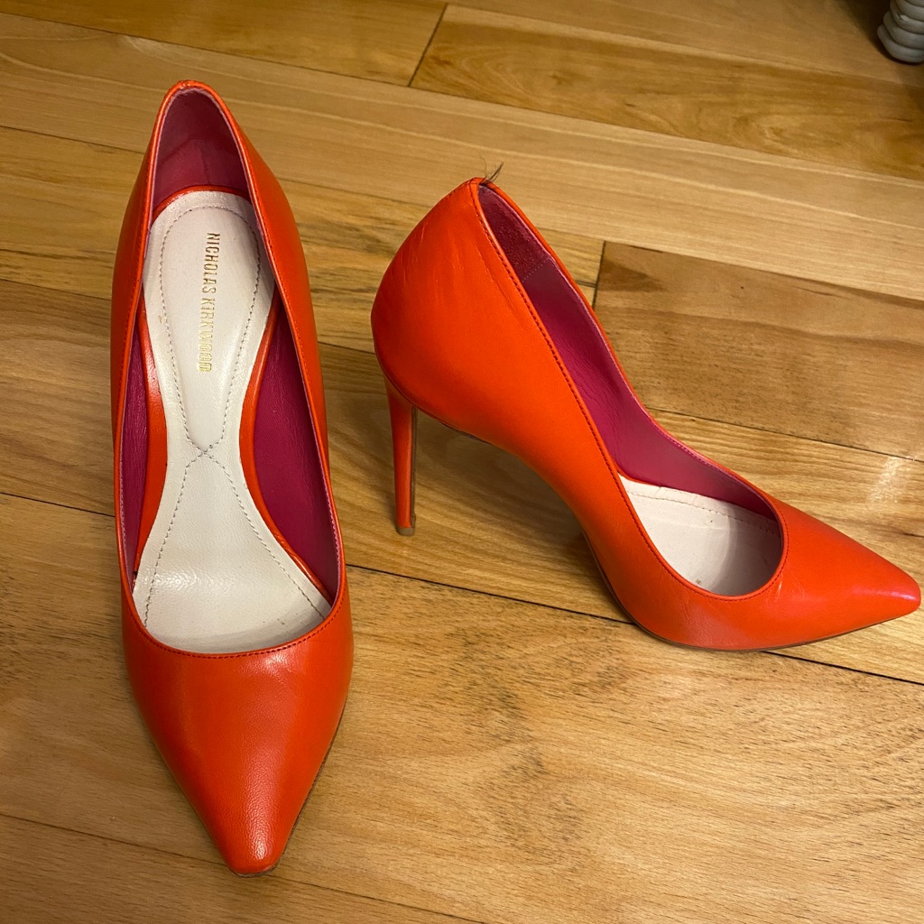Nicholas Kirkwood Leather Red Pumps Eur 37.5
